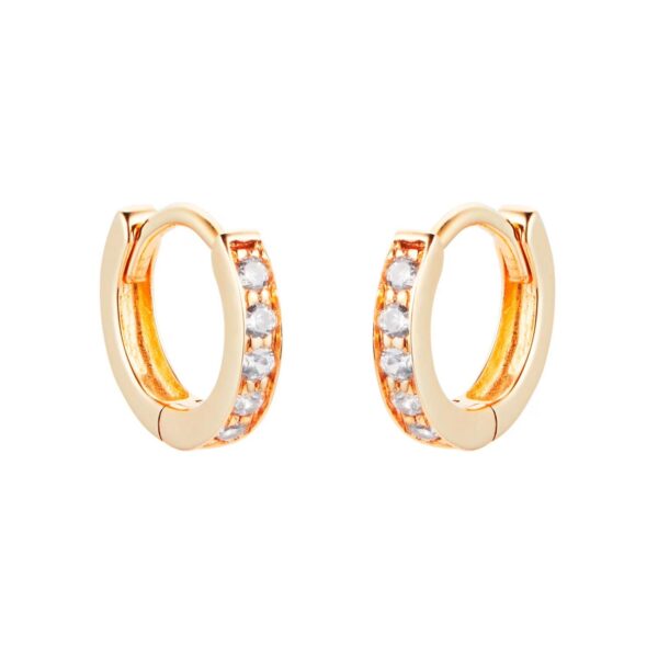 9ct Yellow Gold Cubic Zirconia Huggie Earrings