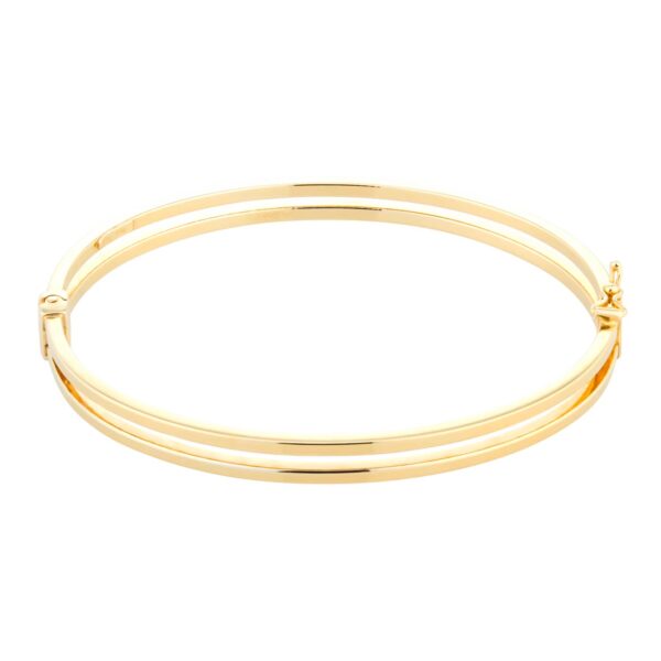 9ct Yellow Gold Double Square Tube Bangle