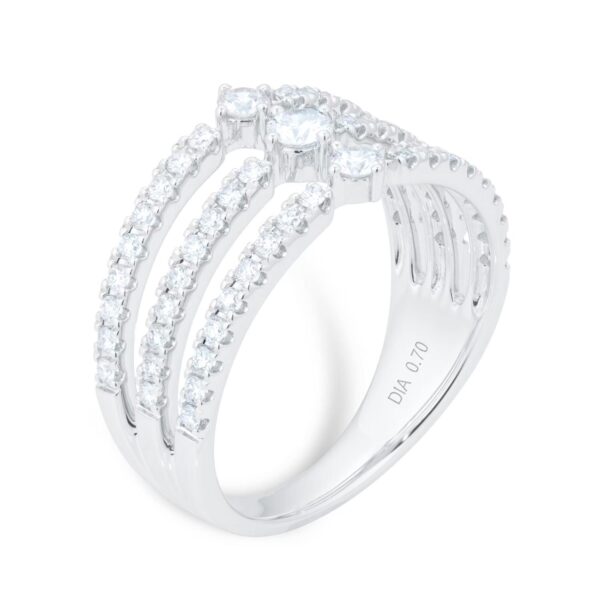 18ct White Gold 0.70ct Diamond Linear Band Ring