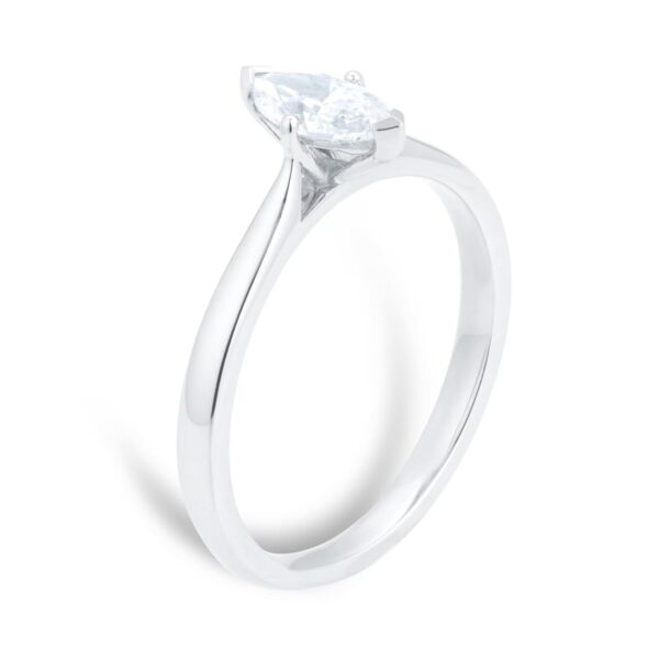 Platinum 0.50ct Marquise Cut Solitaire Engagement Ring