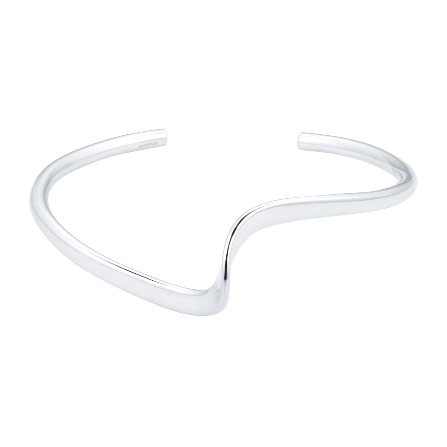 Silver Torque Wave Bangle S Design