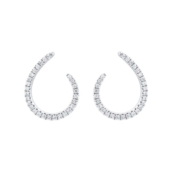 9ct White Gold 0.25cttw Diamond Open Hoop Earrings