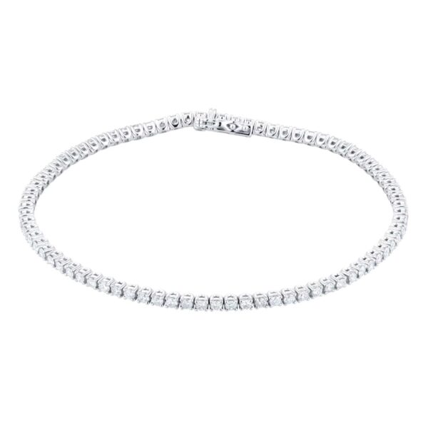 9ct White Gold 2.00cttw 7_ Diamond Line Bracelet