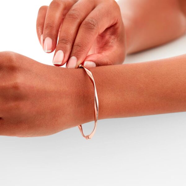 9ct Rose Gold Wave Bangle - Image 2