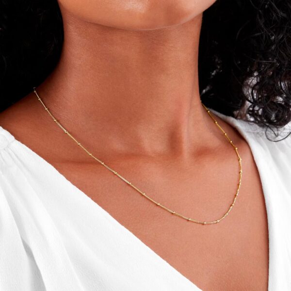 9ct Yellow Gold Beaded Chain - Image 2