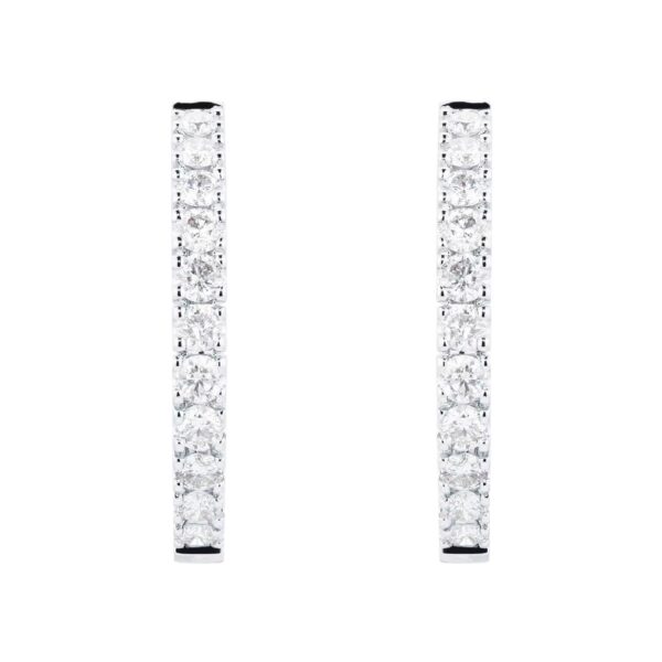 18ct White Gold 1.00cttw Diamond 20mm Hoop Earrings - Image 4