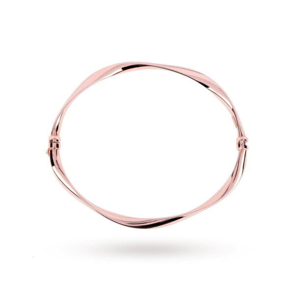 9ct Rose Gold Wave Bangle - Image 3