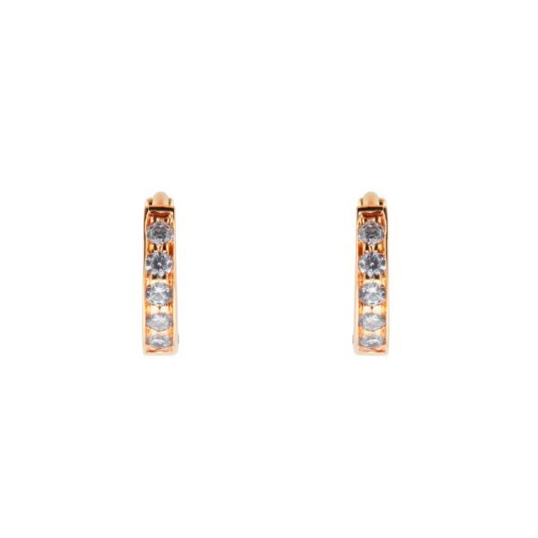 9ct Yellow Gold Cubic Zirconia Huggie Earrings - Image 4