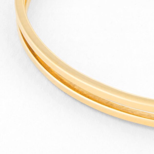 9ct Yellow Gold Double Square Tube Bangle - Image 3