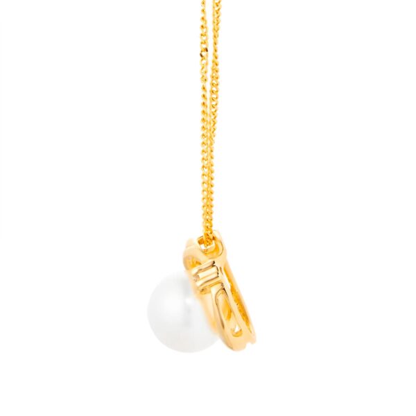 9ct Yellow Gold Pendant With Fresh Water Pearl & 0.02ct Diamond - Image 3