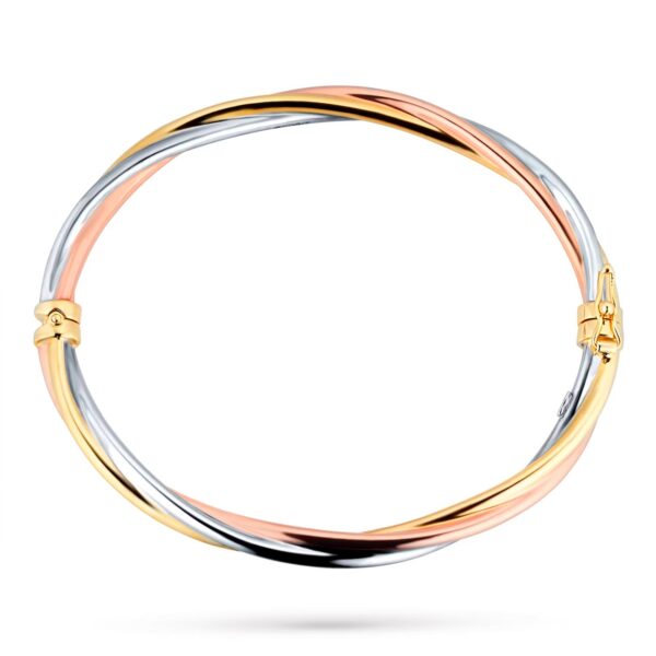 9ct Yellow White And Rose Gold Plated Bangle - Image 3