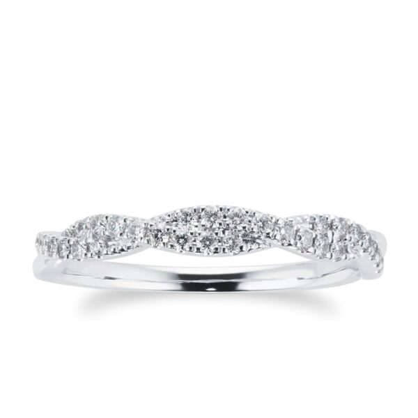 18ct White Gold 0.20ct Diamond Twist Eternity Ring - Image 4