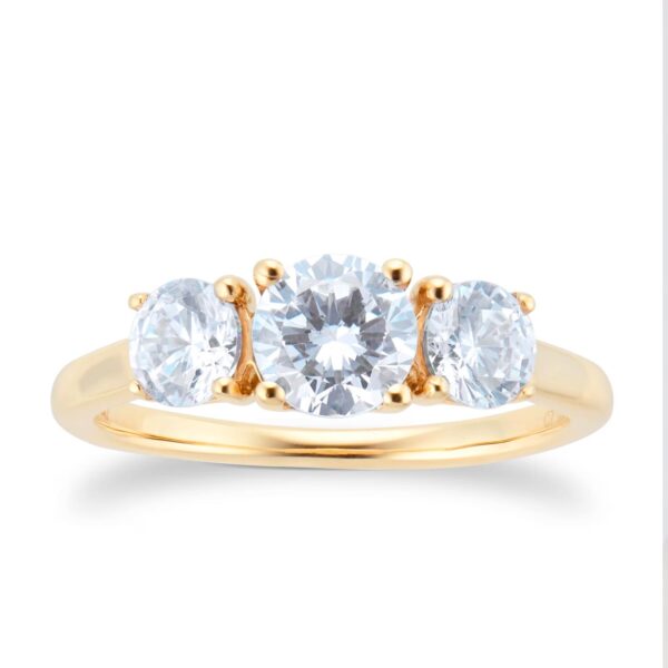 18ct Yellow Gold 1.50cttw Three Stone Engagement Ring - Image 4