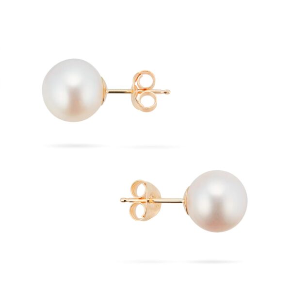 9ct Gold 8.0-8.5mm Freshwater Pearl Earrings - Image 3