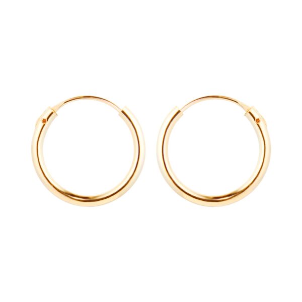 9ct Yellow Gold 13mm Hoop Earrings - Image 3