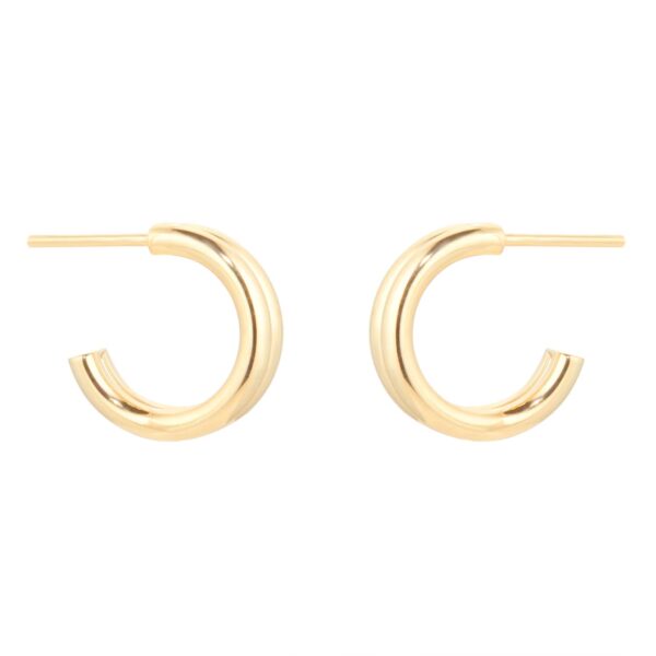 9ct Yellow Gold Double Layer Hoop Earrings - Image 3